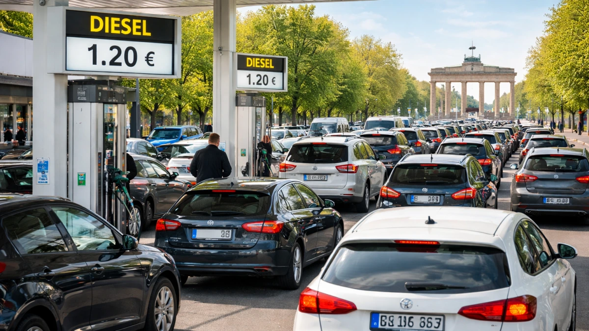 Almanya’da Şok Hata: Dizel Fiyatı 1,20 Euro’ya Düştü, Araç Kuyrukları Oluştu