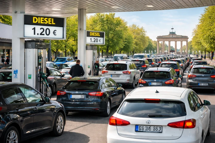 Almanya’da Şok Hata: Dizel Fiyatı 1,20 Euro’ya Düştü, Araç Kuyrukları Oluştu